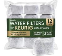 PureHQ 12-Pack Keurig Filter Replacement - Universal Fit Charcoal Coffee Filters for Keurig 2.0, K Supreme, K-Slim, K-Duo & Ninja Coffee Brewers