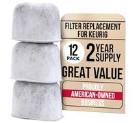 PureHQ 12-Pack Keurig Filter Replacement - Universal Fit Charcoal Coffee Filters for Keurig 2.0, K Supreme, K-Slim, K-Duo & Ninja Coffee Brewers