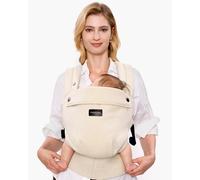PureHug Baby Carrier - Ergonomic Cozy & Lightweight | Fabric: Linen | Color: Cotton-Linen Light Amber