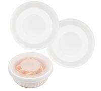 Purekra 2 Pack Silicone Lids for CorningWare 16-Ounce Round Dish, Transparent, Durable, Leak-Proof, Dishwasher & Microwave & Freezer Safe