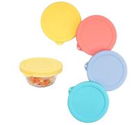 Purekra 4 PCS Silicone Ramekin Lids for Pyrex and Anchor Hocking Glass Custard Cups 6oz, Prepware Dessert Cup Cover, Silicone Lids for Food Storage, Dishwasher Safe (Containers NOT Included)