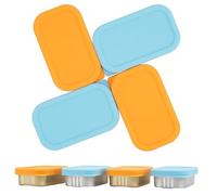 Purekra 4PCs Silicone Rectangular Can Lids for Wild Planet & Season 4.37 oz Sardines Cans, Airtight, Freezer & Dishwasher Safe, Transparent