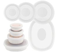 Purekra Silicone Lids for CorningWare 16-Ounce & 24-Ounce & 1.5 Quart Round Dish and 2-1/2-Quart Oval Casserole Dish, 4 Pack Reusable Covers (Dish not Included) Dishwasher & Microwave & Freezer Safe
