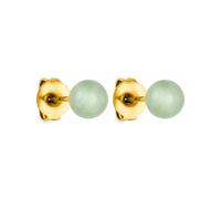 Purelei® Aventurine Earrings Women's Orh Studs Made of Durable Stainless Steel Waterproof Aventurine Beads Size Pearl 4.75mm, Stainless Steel, Aventurine