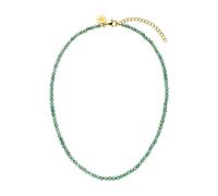 Purelei® Aventurine Necklace, Women's Necklace Made of Durable Stainless Steel, Waterproof Natural Aventurine Pearl Chain, 35-40 cm Length Adjustable, Stainless Steel, Aventurine