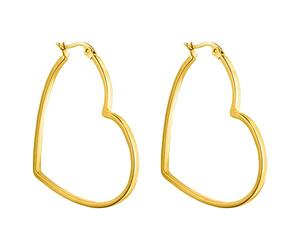 Purelei Big Love Earrings (Gold, Silver, Rose Gold), Waterproof Women's Earrings in Heart Shape, Stainless Steel Hoop Earrings, Gift for Women, 44,5 x 42 mm, Stainless Steel, No Gemstone