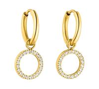 PURELEI® Closed Glow Hoop Earrings (gold) - 18K Gold plated stainless steel jewelry - Water-resistant earrings with pendant - 0.55 inch diameter - Fashion jewelry for your individual look