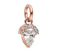 Purelei® Eternal Flame Charm - drop shaped zirconia pendant half rimmed with sparkling stones - stainless steel gold plated - 7 x 10 mm - gold/silver/rose gold, 7 mm x 10 mm, Stainless Steel, Agate