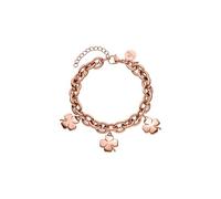 Purelei Luck Clover Bracelet - Eye-Catching Double Row Design with Chunky Link Chain & Clover Leaf Elements - Stainless Steel, 14K Gold Plated, 18K Rose Gold Plated or Silver - Waterproof, Eine Grösse