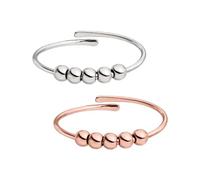 Purelei Shade Anxiety Ring - Fidget - New Generation - Women's Durable Stainless Steel Ring - Waterproof Rings - Adjustable Sizes Available - Women's Jewellery, S/M, Stainless Steel, No Gemstone