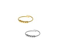 Purelei Shade Anxiety Ring - Fidget - New Generation - Women's Durable Stainless Steel Ring - Waterproof Rings - Adjustable Sizes Available - Women's Jewellery, S/M, Stainless Steel, No Gemstone