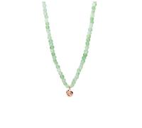 Purelei Sundial Shell Jade Women's Necklace, Adjustable Necklace with Real Jade Beads and Shell Pendant, 35-40 cm, Stainless Steel Gemstone Necklace, 18K Gold Plated, Rose Gold Plated or Silver, Länge