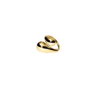 Purelei Swirl Ring - Adjustable Statement Ring with Curved Shape - Stainless Steel 14K / 18K Gold Plated - Drop Design - Sizes S/M & M/L - 7 g - Waterproof, S-M, Stainless Steel, no gem