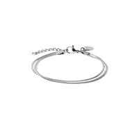 Purelei Two Layers Women's Bracelet - Adjustable Waterproof Bracelet with Double Layer Snake Chain Design for a Stylish Layering Look, Eine Grösse, Stainless Steel, Agate