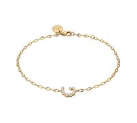 Purelei Wave Anklet Anklet Stainless Steel with Zirconia | 14K gold-plated, adjustable 21-25 cm, zirconia stones, wave 12.5 x 8.7 mm, approx. 2.3 g