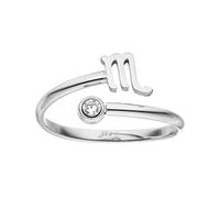 Purelei® Zodiac Sign Ring - Waterproof Women's Ring Made of Durable Stainless Steel - Adjustable Rings from Size 50 to 60 - Fashion Jewellery for Your Individual Look, Gemstone, Zircon gemstone.