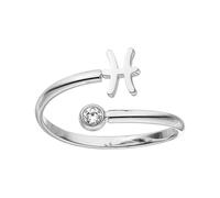 Purelei® Zodiac Sign Ring - Waterproof Women's Ring Made of Durable Stainless Steel - Adjustable Rings from Size 50 to 60 - Fashion Jewellery for Your Individual Look, 50-60 cm, Gemstone, Zircon