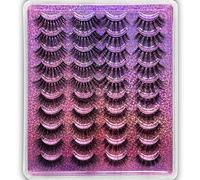 PURELEOR 20 Pairs False Eyelashes 4 Styles Mixed 3D Faux Mink Lashes Fake Eyelash(Mixed-04)