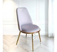 PureLifestyleWonders Designer Luxury Velvet Dining Chair In Grey With Gold Legs Riviera