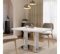 PureLifestyleWonders Modern Dining Table In High Gloss White 120Cm Frias