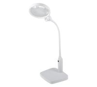PURElite Multi-Use Magnifying Lamp - Table Lamp & Desk Lamp, 2 Magnifiers 1.8X & 3X, Rechargeable LED, Adjustable Neck & Clamp, Natural Daylight Bulbs for Reading, Needlework, Sewing, Crafting