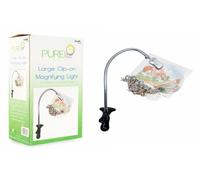 PURElite Large Clip On LED Magnifiing Light Hands-Free Nails Needlework