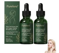 Purelora Stem Cell-Derived EGF & Copper Peptide Activating Serum, 2026 New Collagen Supplement, Purelora Stem Cell Extract Revitalizing Serum, Reduce Fine Lines&Wrinkles, for All Skin Types (2 Bottle)