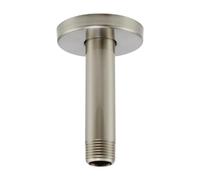 Purelux Ceiling Mount Shower Arm 4 Inches Made of Stainless Steel for Rainfall Showerhead, Brushed Nickel Finish with Gasket Flange