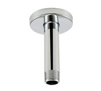 Purelux Ceiling Mount Shower Arm 4 Inches Made of Stainless Steel for Rainfall Showerhead, Chrome Finish with Gasket Flange