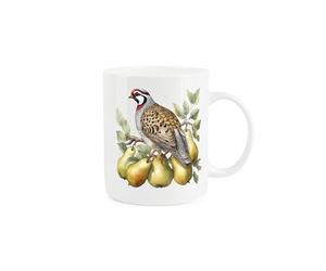 Purely Home 12 Days of Christmas Festive Mug - Xmas Partridge in A Pear Tree Christmas Carol Mug Gift - Tea Coffee White Bone China Mug