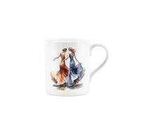 Purely Home 12 Days of Christmas Mug - Xmas Festive Ladies Dancing Mug Gift - Small Bone China White Mug Coffee/Tea Present