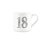 Purely Home 18th Birthday Mug - Bone China White Mug Coffee/Tea Present Birthday Celebration Gift