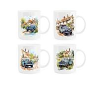 Purely Home 4X4 Cars Bone China Mugs - Set Of 4