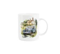 Purely Home 4x4 Off Road Car Mug - Blue Off Roader Stream Ford Scene Car Lover Gift Present - Tea Coffee White Bone China Mug