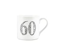 Purely Home 60th Birthday Mug - Fine Bone China White Mug Coffee/Tea Present Birthday Celebration Gift