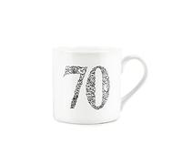Purely Home 70th Birthday Mug - Fine Bone China White Mug Coffee/Tea Present Birthday Celebration Gift