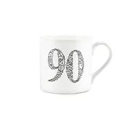 Purely Home 90th Birthday Mug - Fine Bone China White Mug Coffee/Tea Present Birthday Celebration Gift