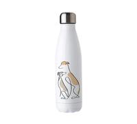 Purely Home Abstract Whippets Metal Water Bottle - Double Walled 500ml Hot/Cold Drinks Bottle, Dog Owner Gifts