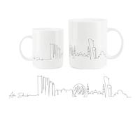 Purely Home Abu Dhabi City Skyline Collection - Bone China Mug White Coffee/Tea Present Gift for Travel Lovers