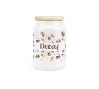 Purely Home Acorns & Oak Leaves Ceramic Decaf Storage Canister - Foliage Artwork Kitchen Storage Container & Wooden Lid 600Ml (14.5Cm X 9.5Cm)