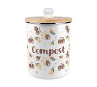 Purely Home Acorns & Oak Leaves Compost Caddy - Enamel 2L Kitchen Food Waste Bin