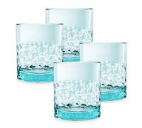 Purely Home Acrylic Blue Cube Drinking Tumbler - Plastic Picnic Camper Glasses - Set Of 6