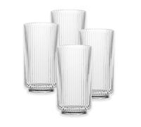 Purely Home Acrylic Plastic 22Oz Ribbed Jumbo Highball Drinking Cups - Set Of 4