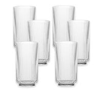 Purely Home Acrylic Plastic 22Oz Ribbed Jumbo Highball Drinking Cups - Set Of 6