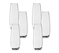 Purely Home Acrylic Stemless Champagne Flute - Plastic Picnic Camper Glasses - Set Of 6