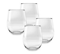 Purely Home Acrylic Stemless Wine Tumbler - Plastic Picnic Camper Glasses - Set Of 4