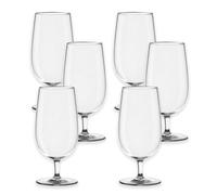 Purely Home Acrylic Stemmed Water Goblet Glass - Plastic Picnic Camper Glasses - Set Of 6