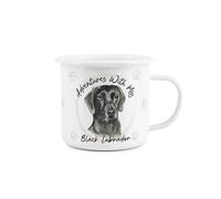 Purely Home Adventures with My Black Labrador Enamel Mug - Sentimental Durable White Outdoor Drinks Cup Gifts for Dog Lovers - Travel Camping Hiking Present 500ml