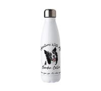 Purely Home Adventures With My Border Collie Metal Water Bottle - Double Walled 500Ml Hot/cold Drinks Bottle Outdoor Dog Gifts