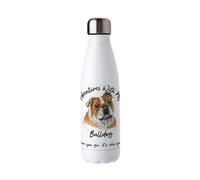 Purely Home Adventures With My Bulldog Metal Water Bottle - Double Walled 500Ml Hot/cold Drinks Bottle Outdoor Dog Gifts